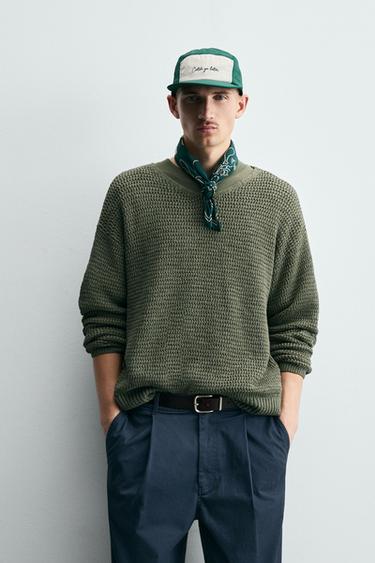 JERSEY CALADO RAYAS CONTRASTE - Verde agua de Zara