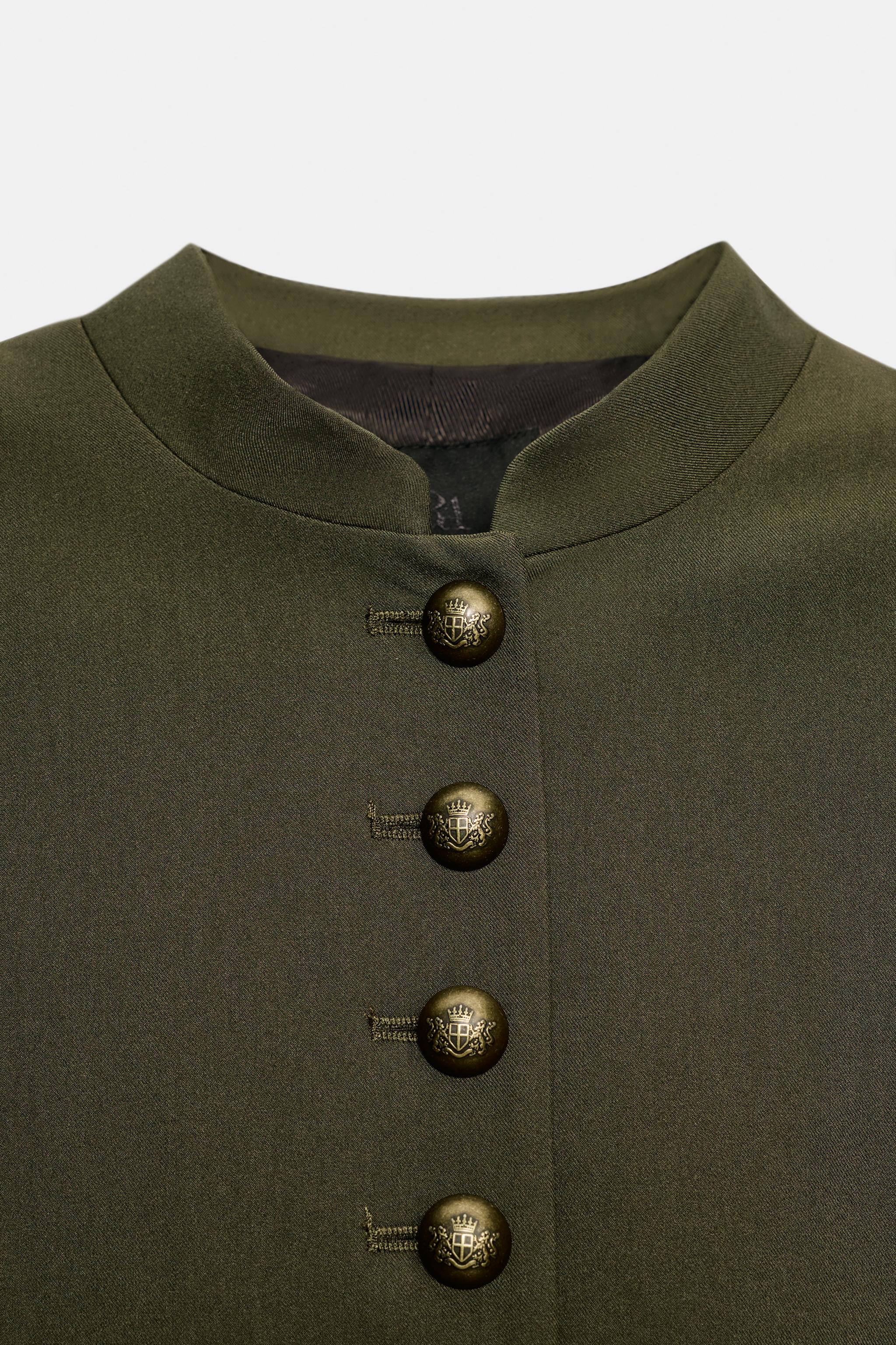 Женские пиджаки Zara FROG FASTENING BUTTON BLAZER — фото 10