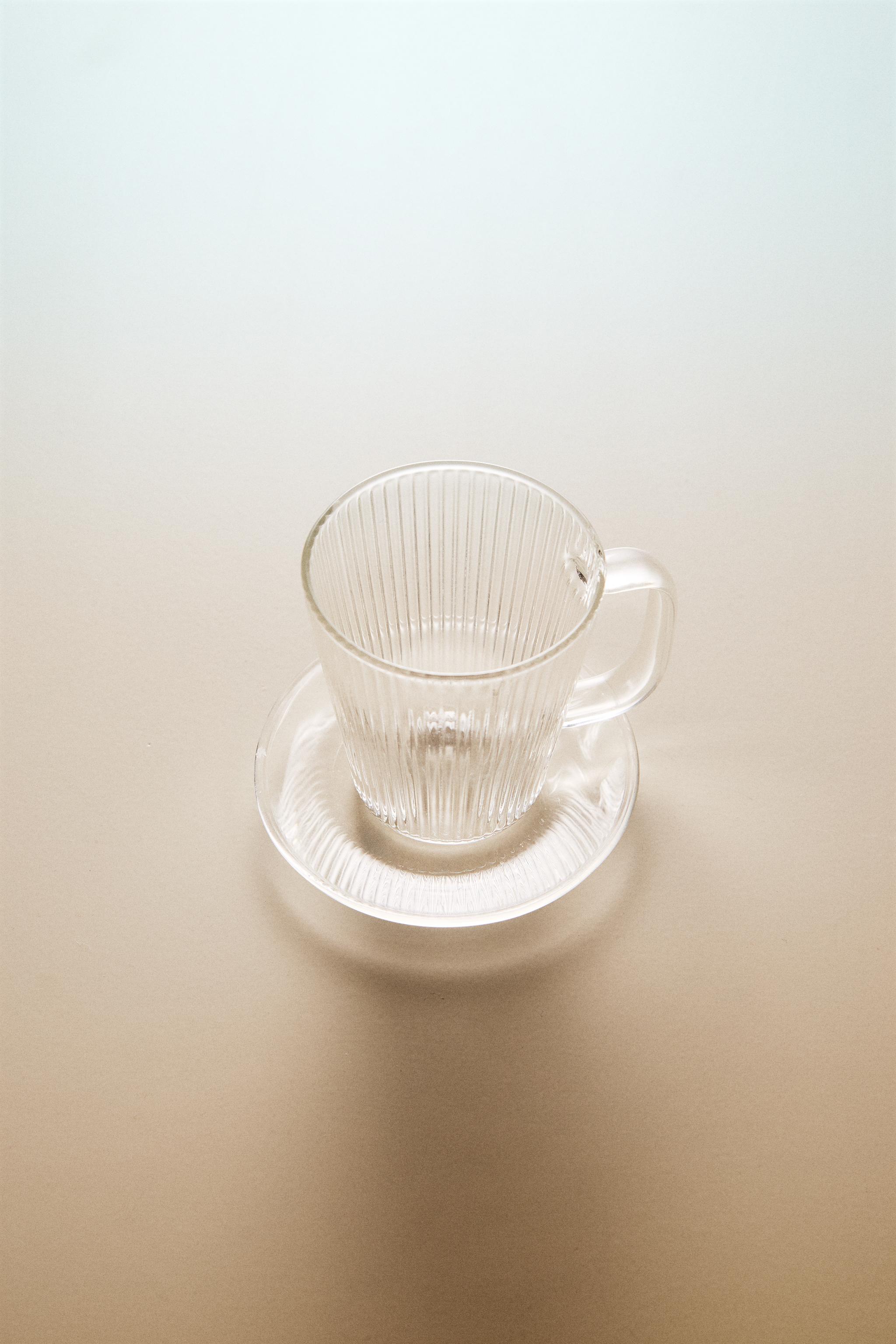 TASSE À CAFÉ ET SOUCOUPE BOROSILICATE