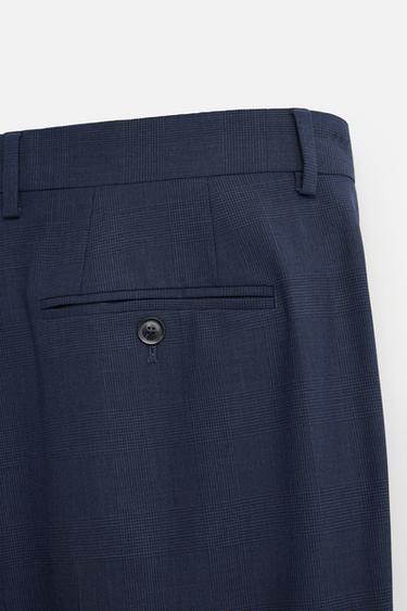 PANTALON DE COSTUME À CARREAUX - Bleu roi de Zara - Image 7