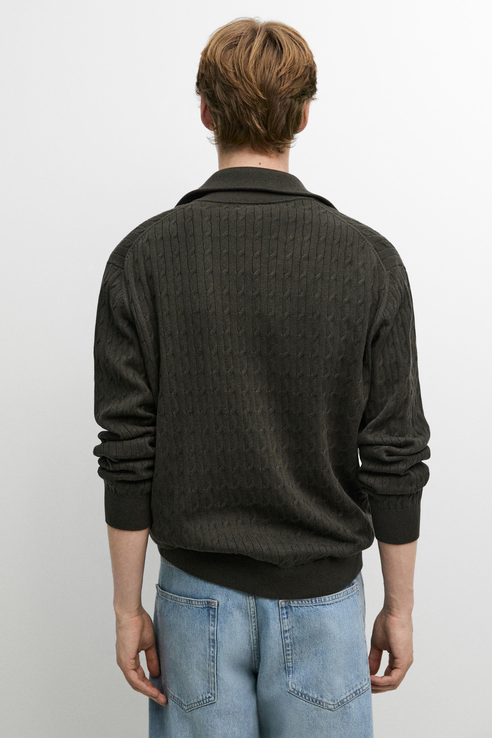 100% cotton braided knit cardigan