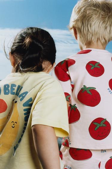 2-6 AÑOS/ PIJAMA CAMISETA Y BERMUDA PLÁTANOS - Amarillo de Zara