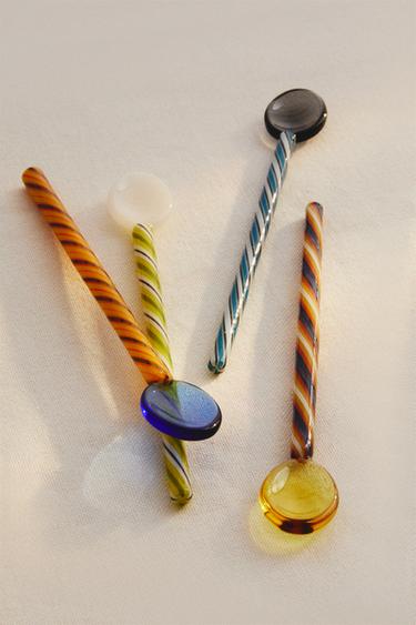 LOT CUILLÈRES VERRE SPIRALE (LOT DE 4) - Marron de Zara - Image 5