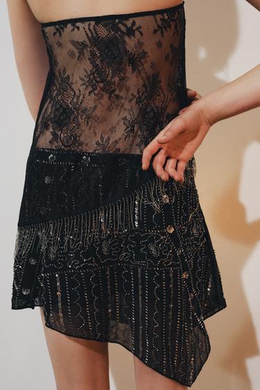 BEADED HALTER TOP - Black by Zara - Image 2