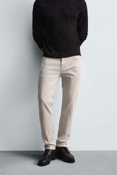 SLIM FIT JEANS - Ecru by Zara