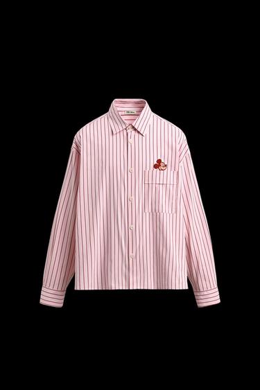 MICKEY MOUSE PATCH STRIPED SHIRT HARRY LAMBERT FOR ZARA X DISNEY - Pink by Zara