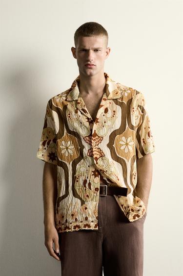 CAMISA FLUIDA AMB ESTAMPAT ABSTRACTE - Multicolor de Zara