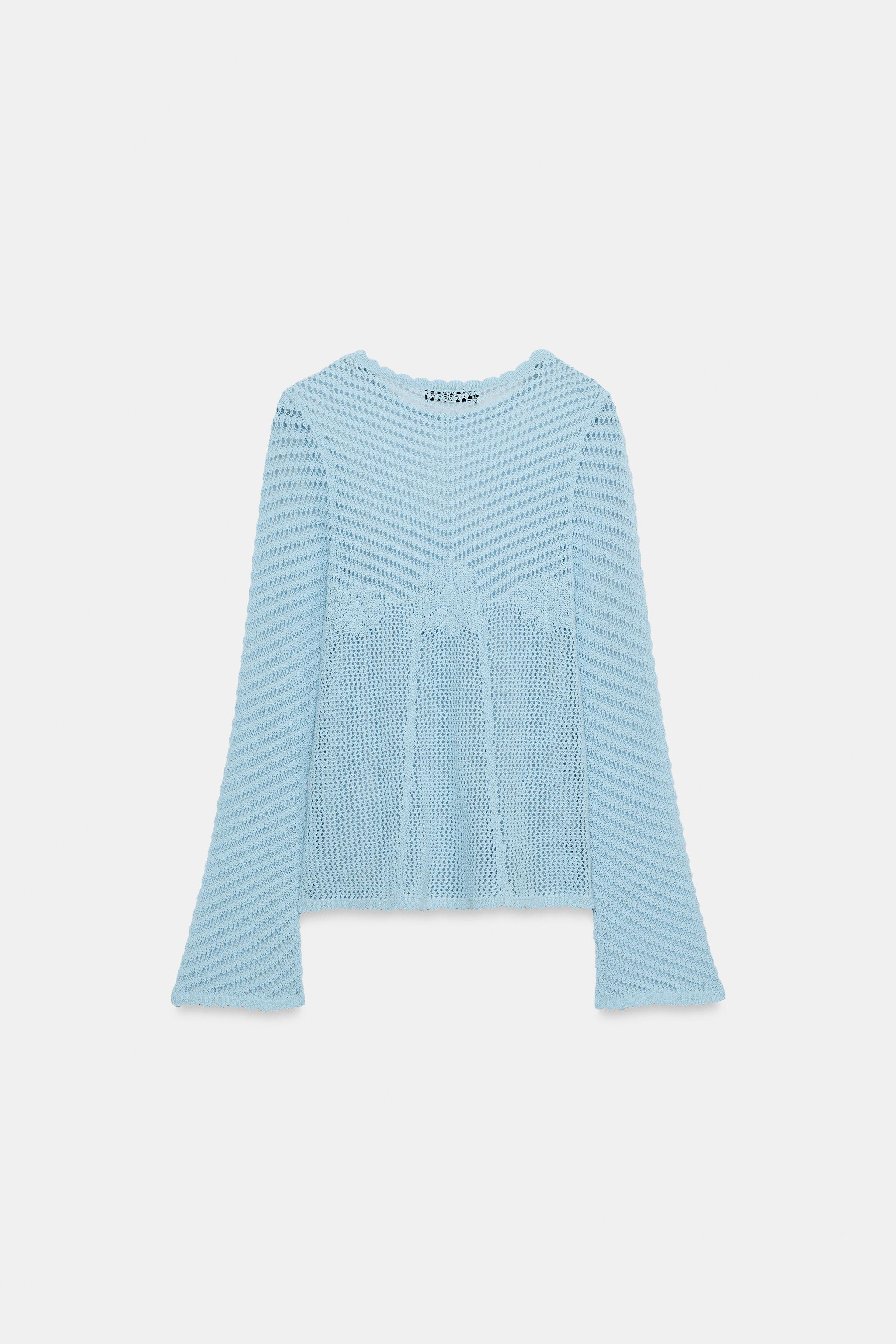 フレアスリーブニットセーター - ライトブルー | ZARA Japan / 日本