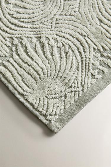 MOSAIC JACQUARD BATH TOWEL - Sea green by Zara - Image 2