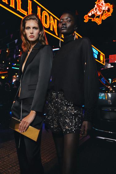 SEQUIN SHORTS - Black / Silver by Zara - Image 0