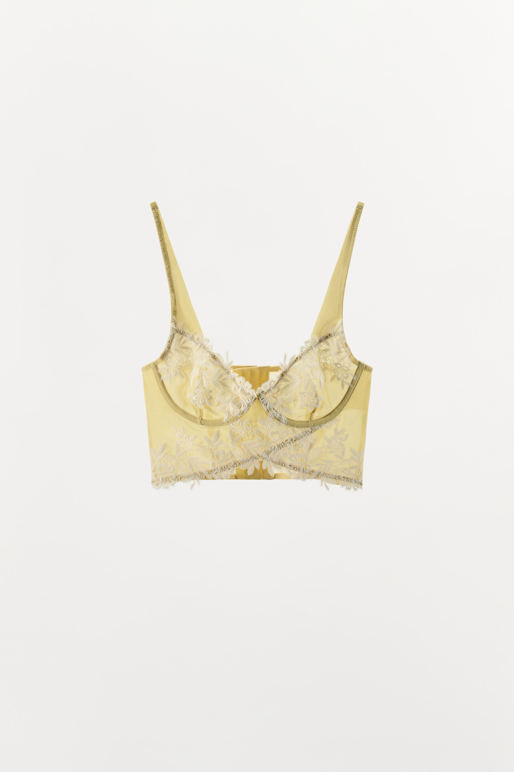 LACE UNDERWIRED CORSET BRA — Printed