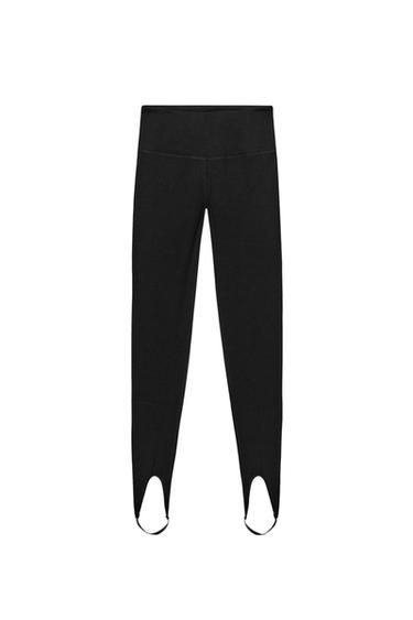 Zara STRETCH STIRRUP LEGGINGS - Black