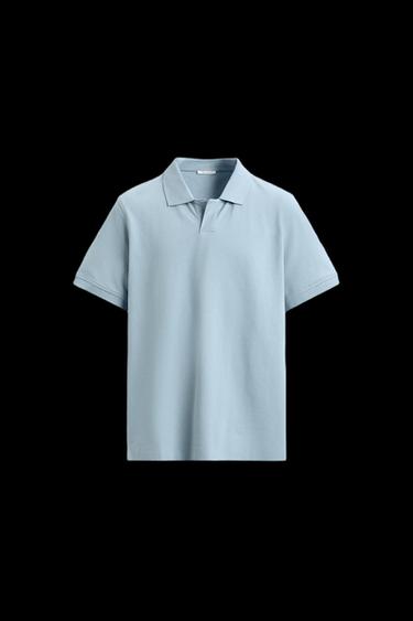 POLO ESTRUCTURA PIQUÉ - Azul claro de Zara