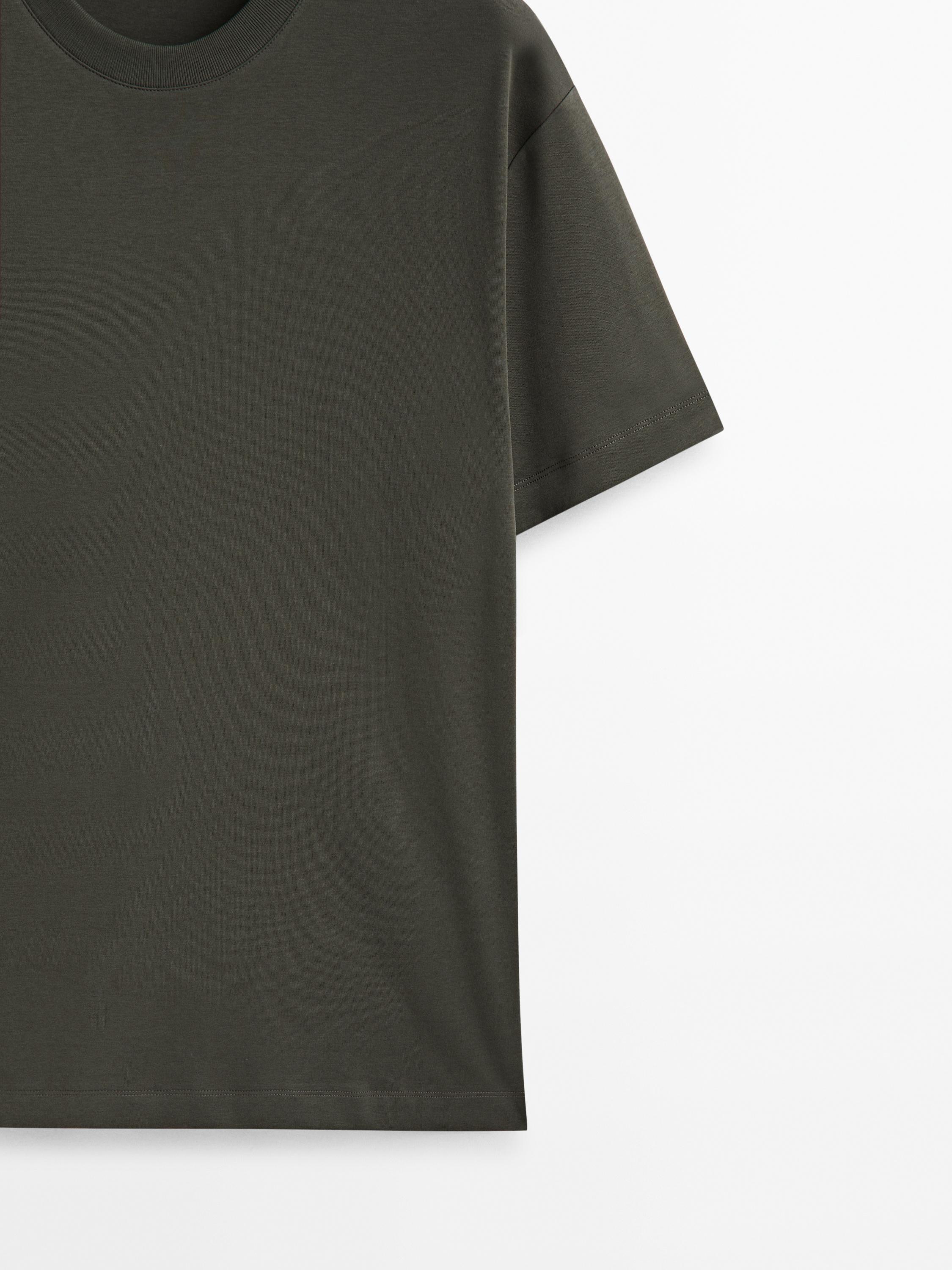100% cotton medium weight T-shirt - Gray green | ZARA United States