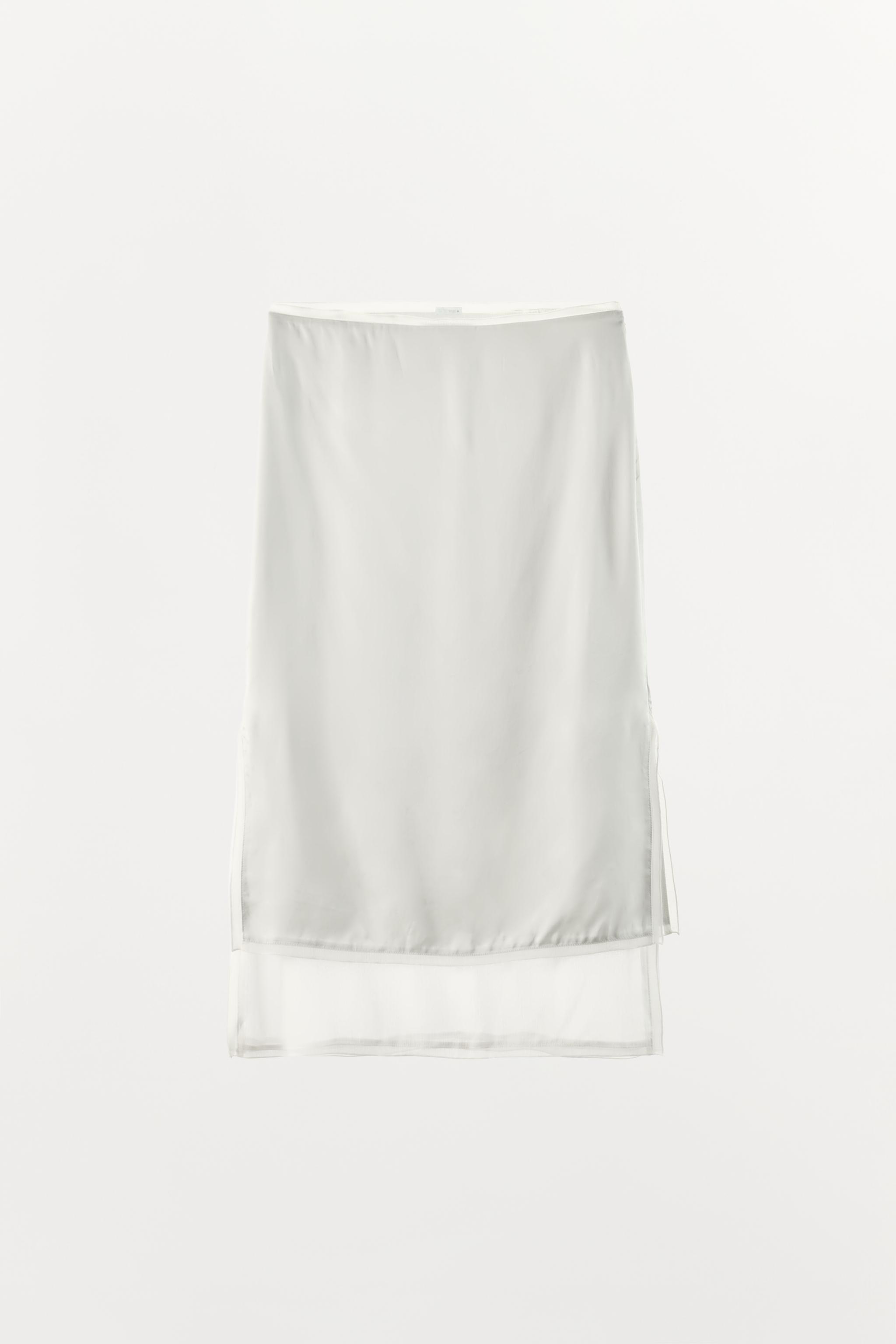 COMBINED SATIN MIDI SKIRT