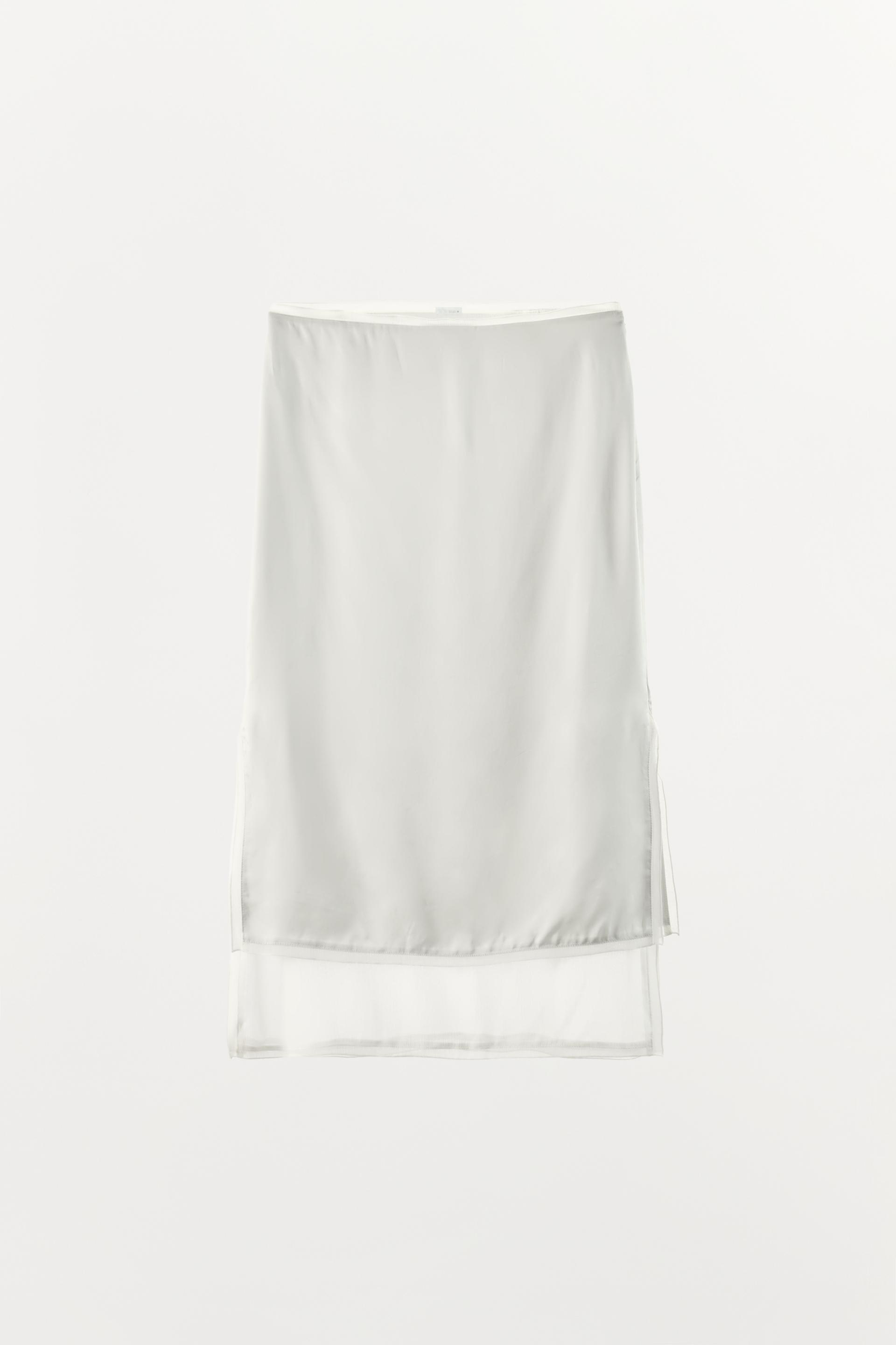 COMBINED SATIN MIDI SKIRT thumbnail 6