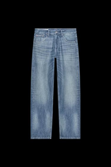 Zara TRF LOW RISE BAGGY TAPERED JEANS - Blue - Image 0