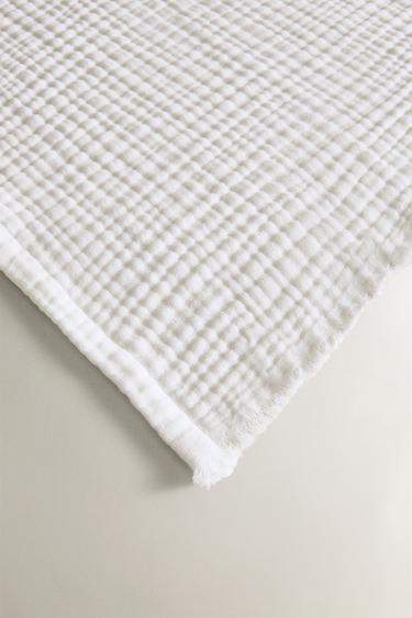 COTTON MUSLIN THROW - White by Zara - Image 2