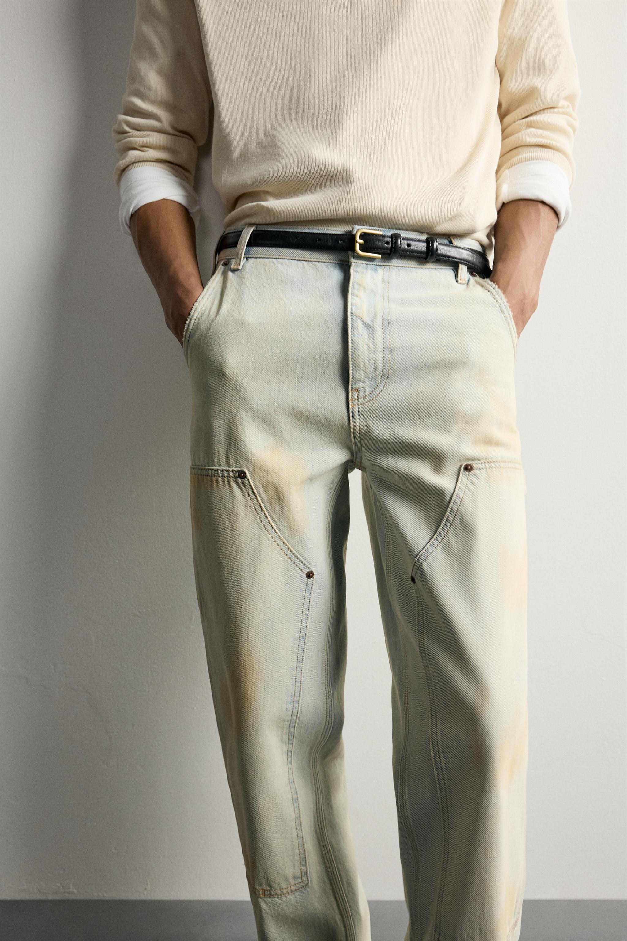 Мужские джинсы Zara VINTAGE-WASH CARPENTER PANTS — фото 5