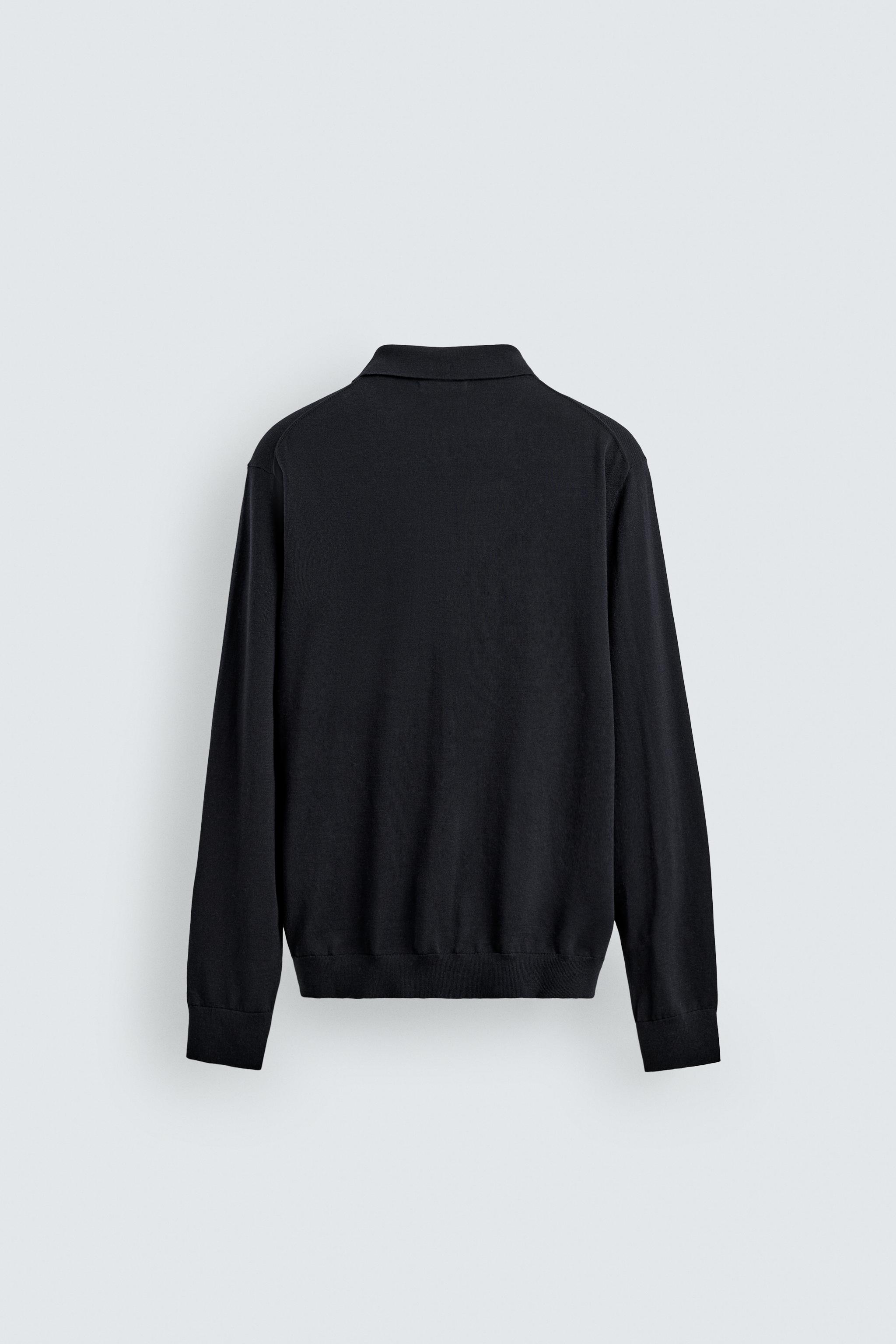 REGULAR FIT KNIT POLO SHIRT — Navy blue