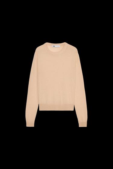 Zara BASIC KNIT SWEATER - Vanilla - Image 0