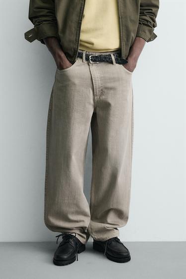 Zara RELAXED FIT WRAP CLOSURE PANTS - Light gray