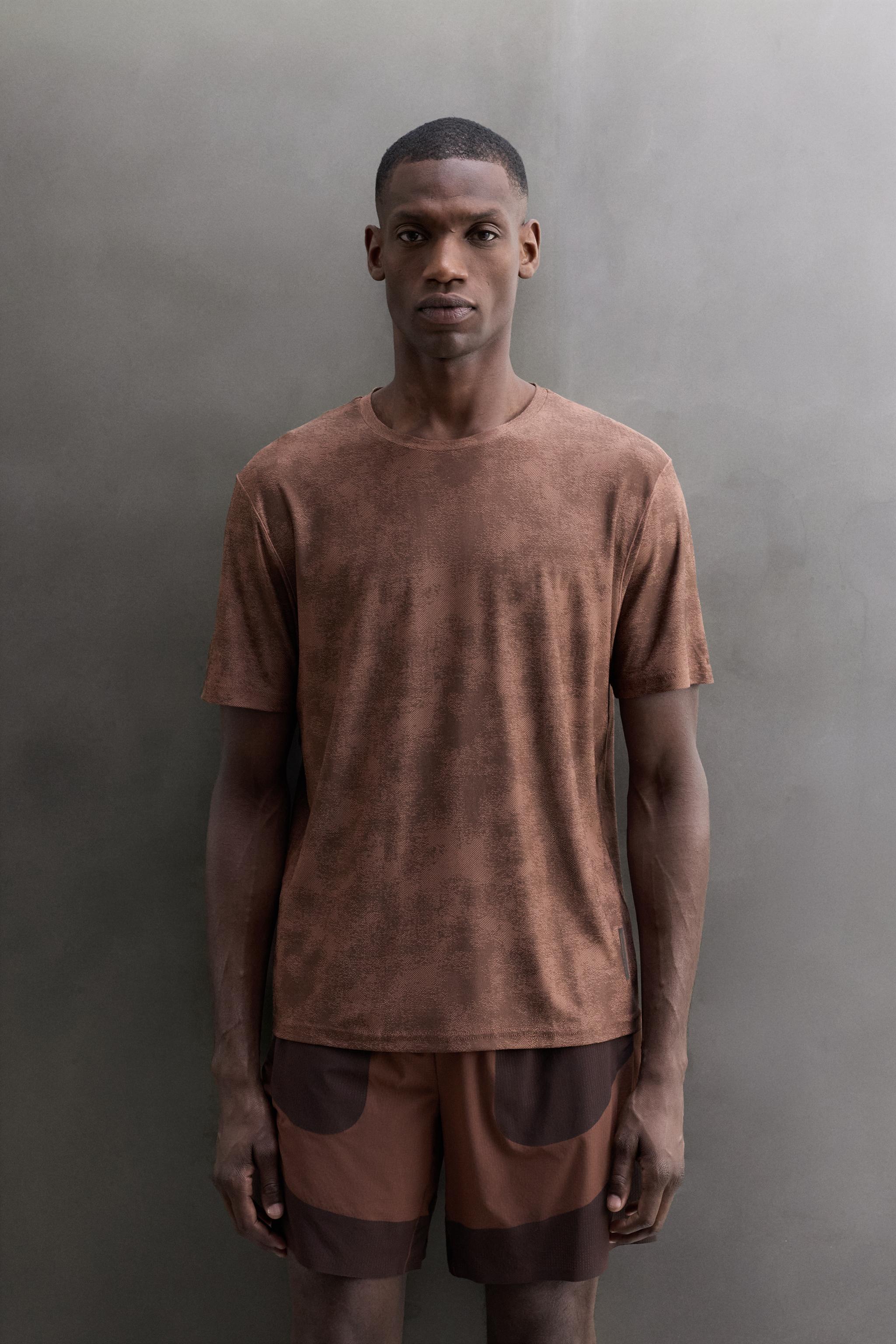 Zara KONTRAST TEKNİK JAKARLI KUMAŞ T-SHIRT görsel 2