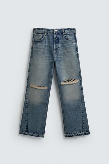 Zaras JEANS FLARE FIT MED REVOR - Blå medel