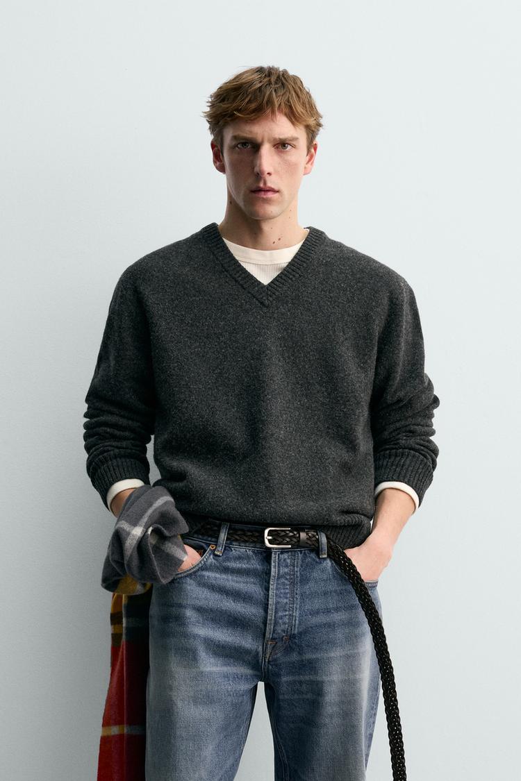 ZARA WOOL V-NECK JUMPER AARON LEVINE X ZARA