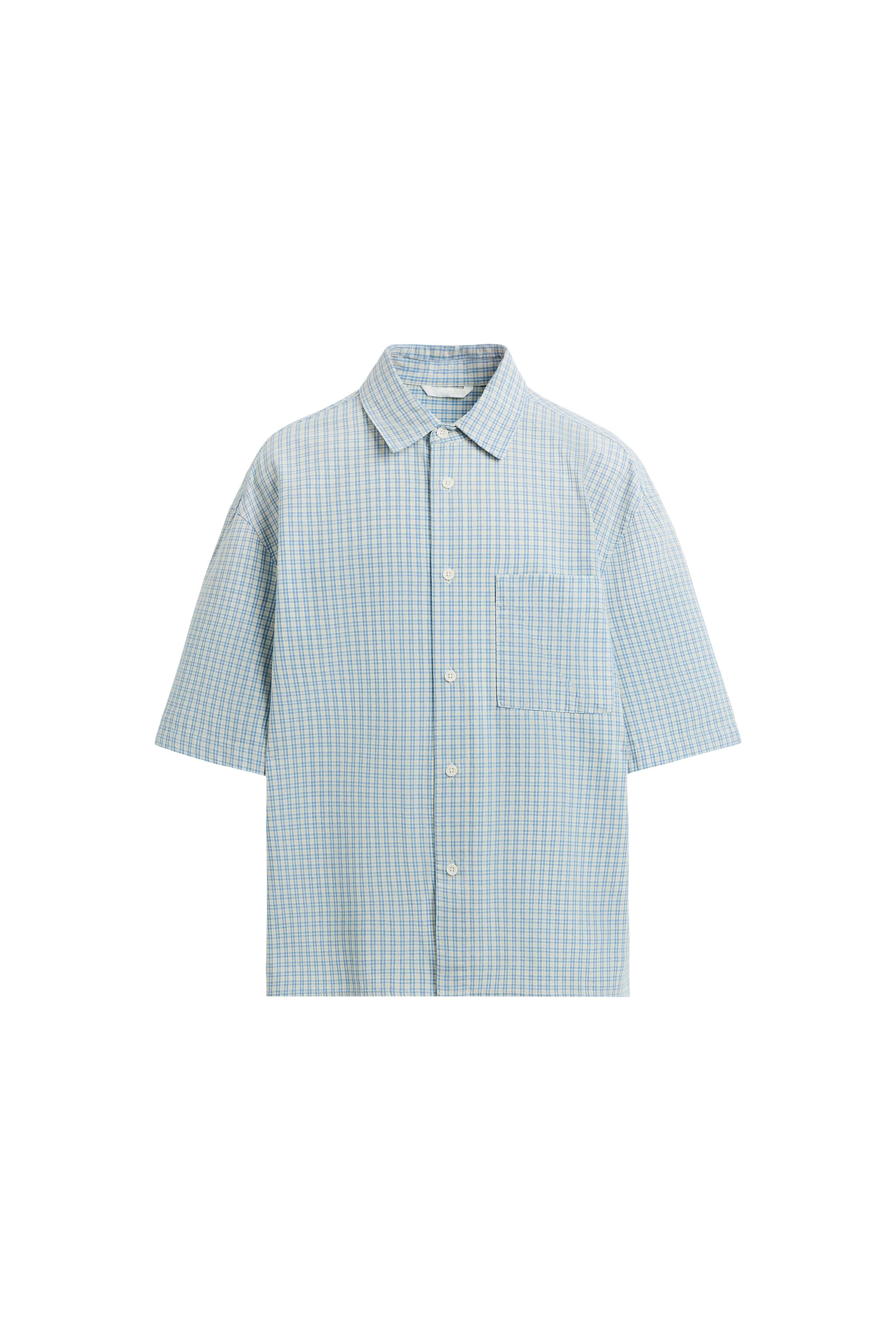 CAMISA RELAXED FIT XADREZ - Azul / Branco | ZARA Brasil
