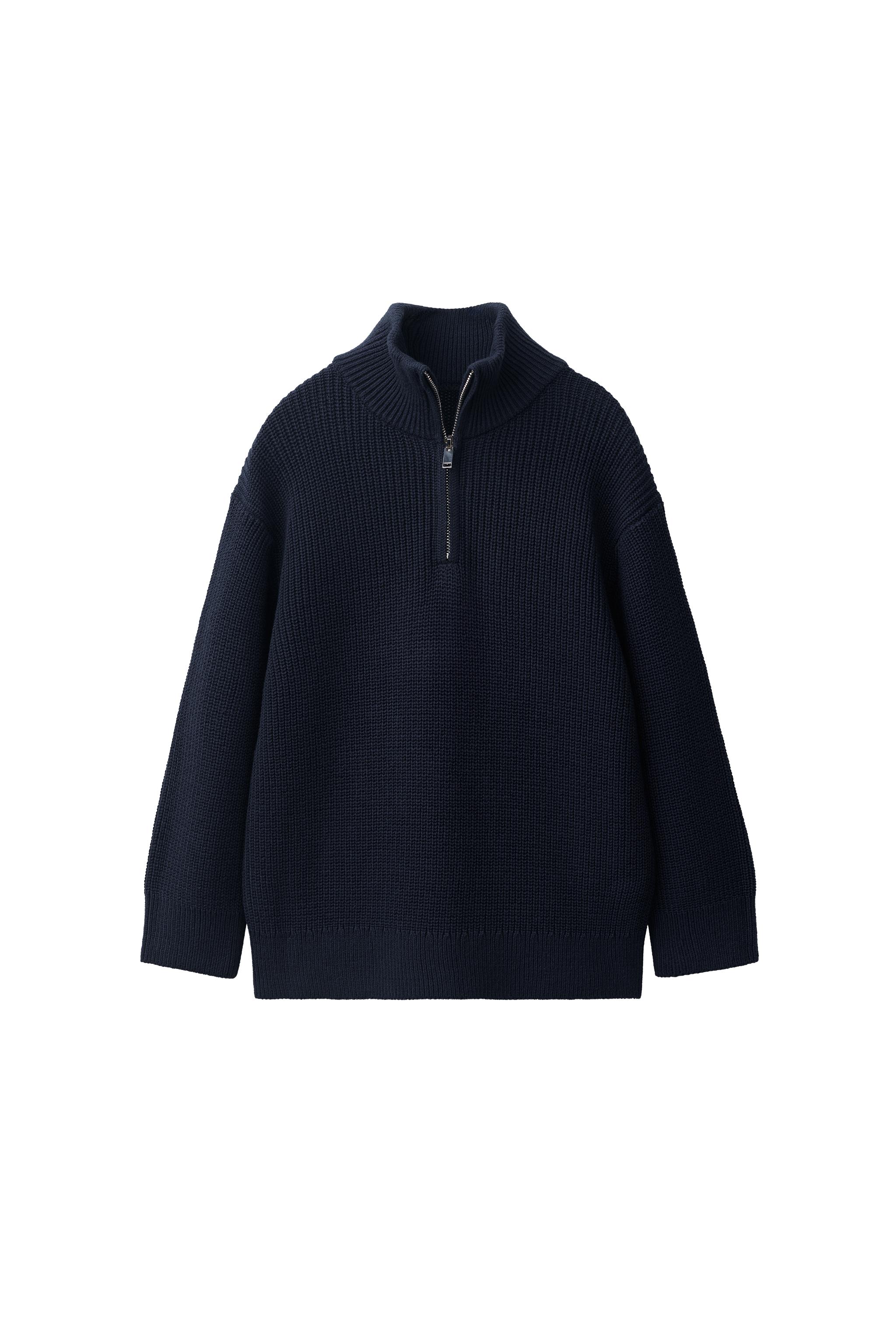 KNIT ZIP-UP JUMPER - Dark navy | ZARA United States