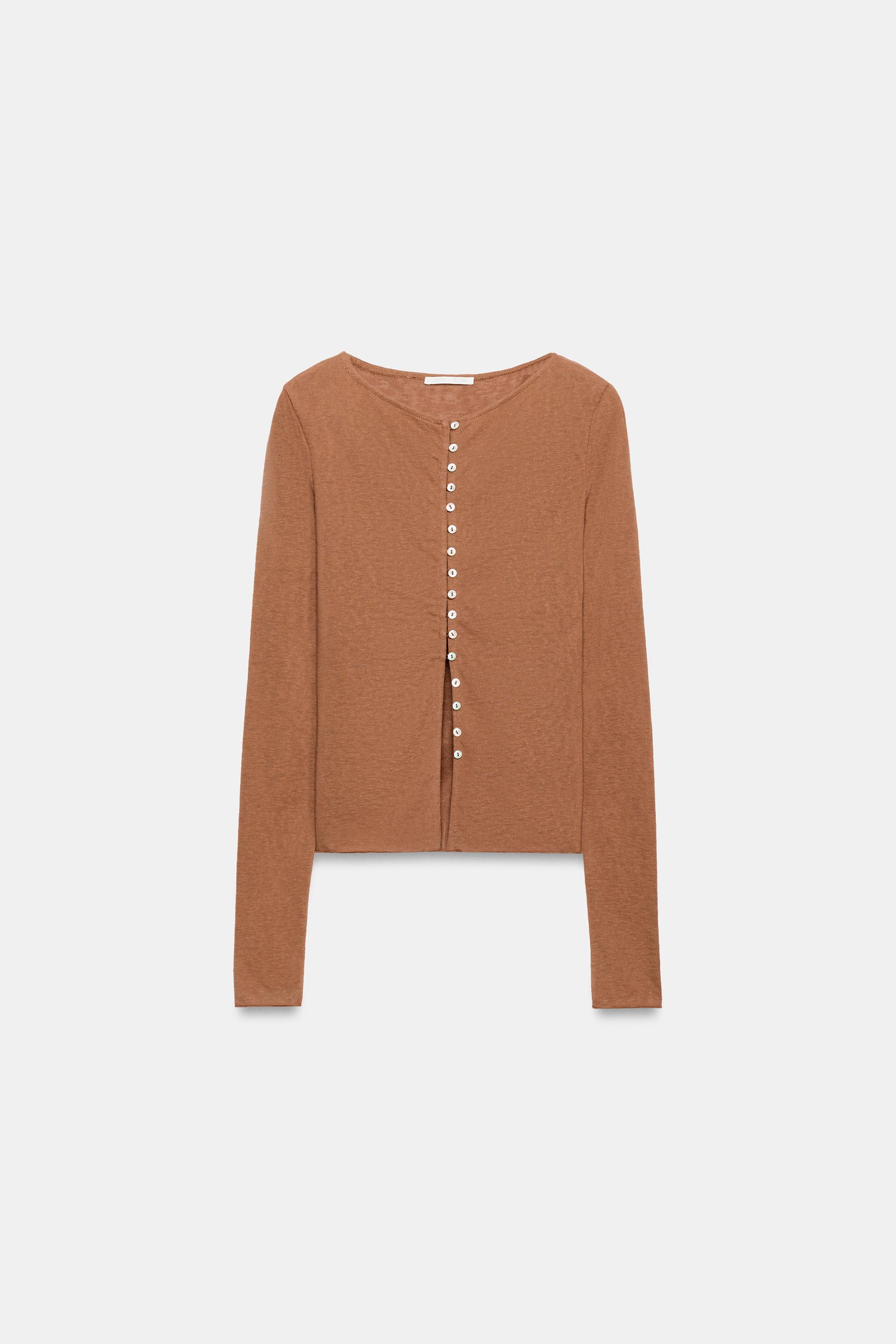 ラスティック ボタンTシャツ - エクリュ | ZARA Japan / 日本