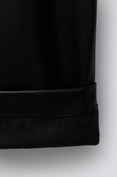 FAUX LEATHER TROUSERS WITH BOWS - Black by Zara - Image 3