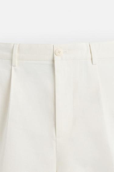 BERMUDA EN COTON - LIN PLIS - Blanc de Zara - Image 7