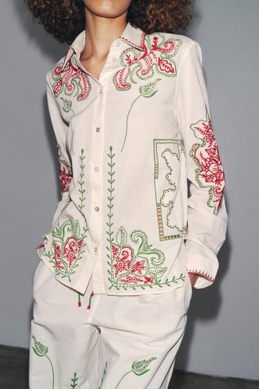 ZW COLLECTION EMBROIDERED SHIRT - Multicoloured by Zara