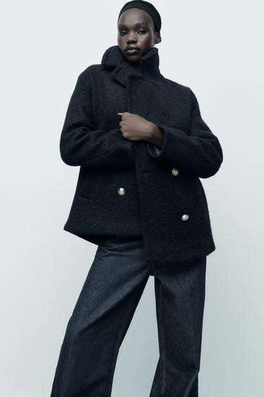 Veste Blazer Blazer Bleu Marine Femme Zara ZARA NEW WOMAN TEXTURED