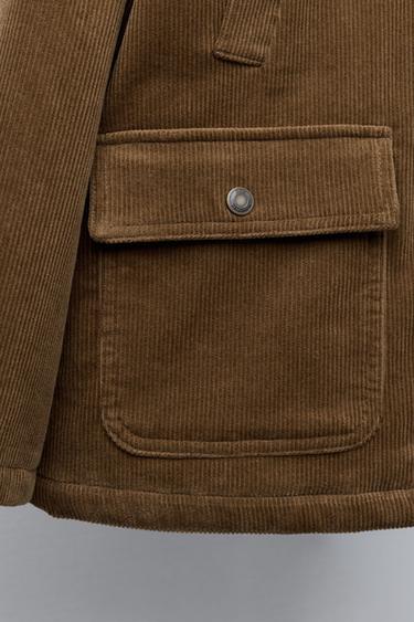 VESTE EN VELOURS CÔTELÉ MATELASSÉE DOUBLE COL EN CUIR DÉTACHABLE BENSIMON ® X ZARA  - Marron de Zara - Image 6