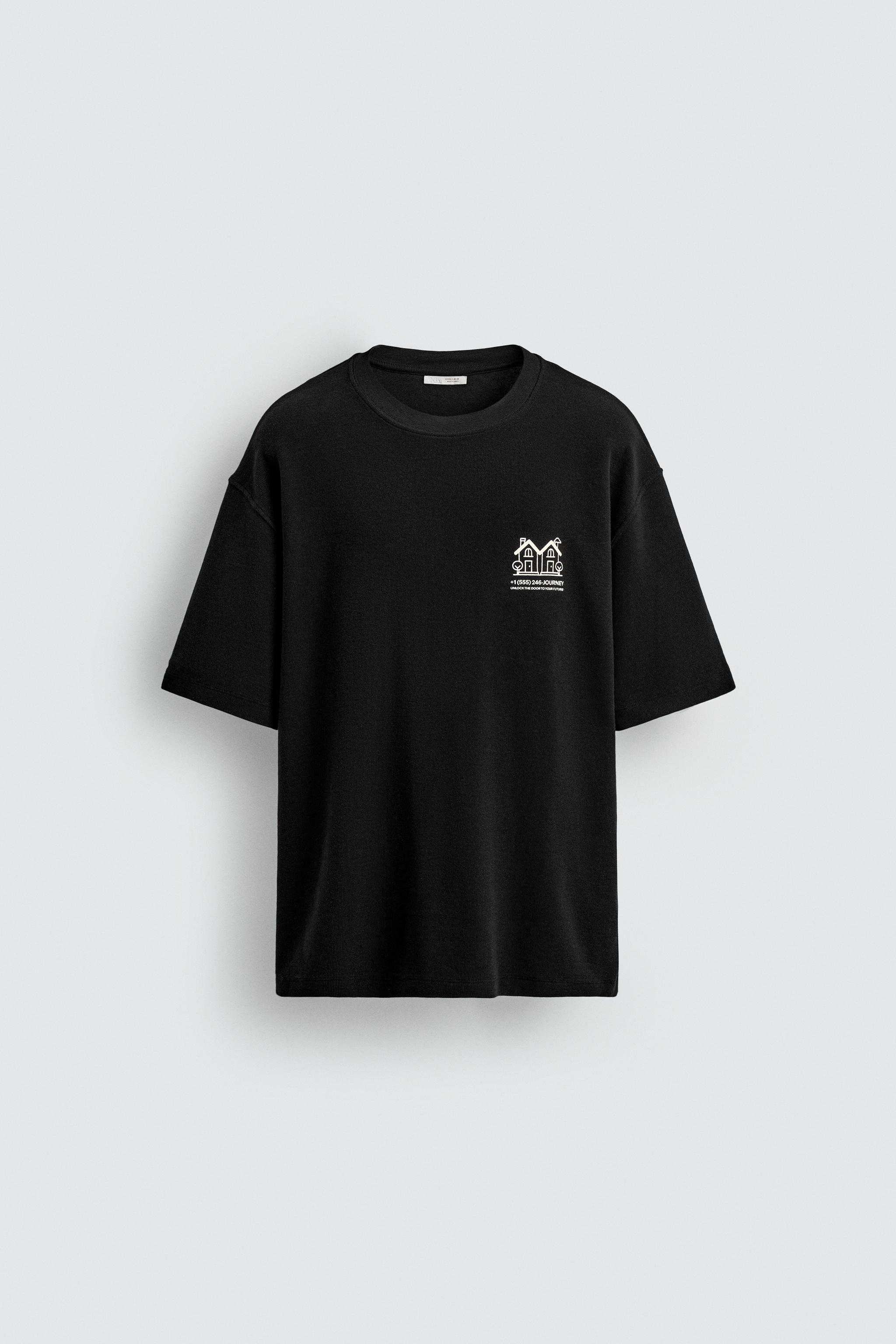 コントラストプリントスウェットシャツ - ブラック | ZARA Japan