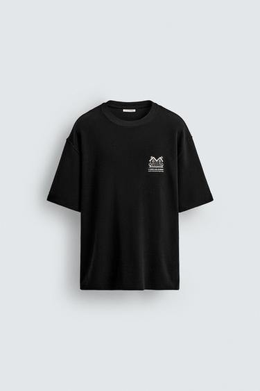 Zara 撞色印花運動衫 - 黑色 - 圖片 0