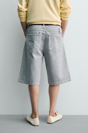OVERLAY WAIST DENIM BERMUDA SHORTS - Faded blue by Zara - Image 2