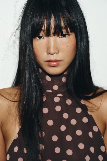HALTER TOP WITH TIED DETAIL - Brown by Zara - Image 2