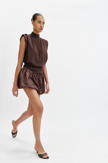 POLKA DOT BALLOON SKORT - Brown by Zara - Image 2