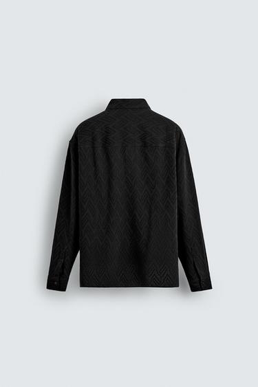 CHEMISE JACQUARD GÉOMÉTRIQUE - Noir de Zara - Image 6