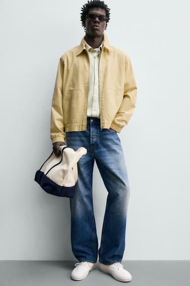 REGULAR FIT COTTON-LYOCELL JACKET - Light yellow by Zara - Image 6
