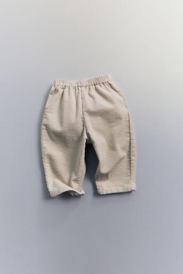 CORDUROY BAGGY TROUSERS - Ecru by Zara