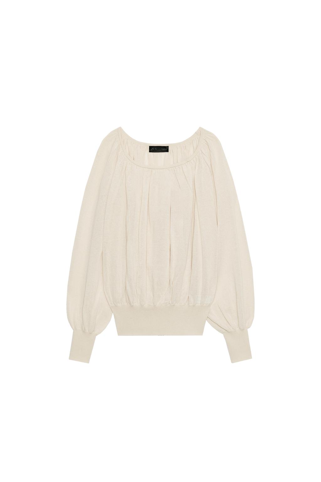 BOAT NECK KNIT BLOUSE - image 3