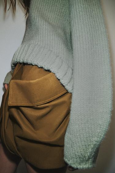 PULL EN MAILLE À BAS ASYMÉTRIQUE - Vert d'eau de Zara - Image 3