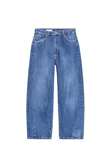 TRF BALLOON BAGGY MID-WAIST JEANS - Blue by Zara