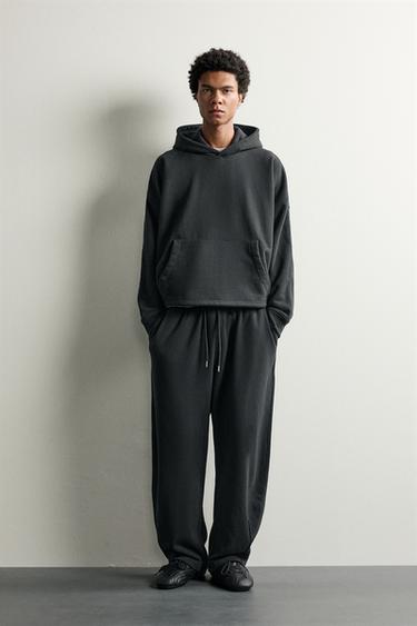 CROPPED FIT HOODIE - Dark anthracite by Zara - Image 0