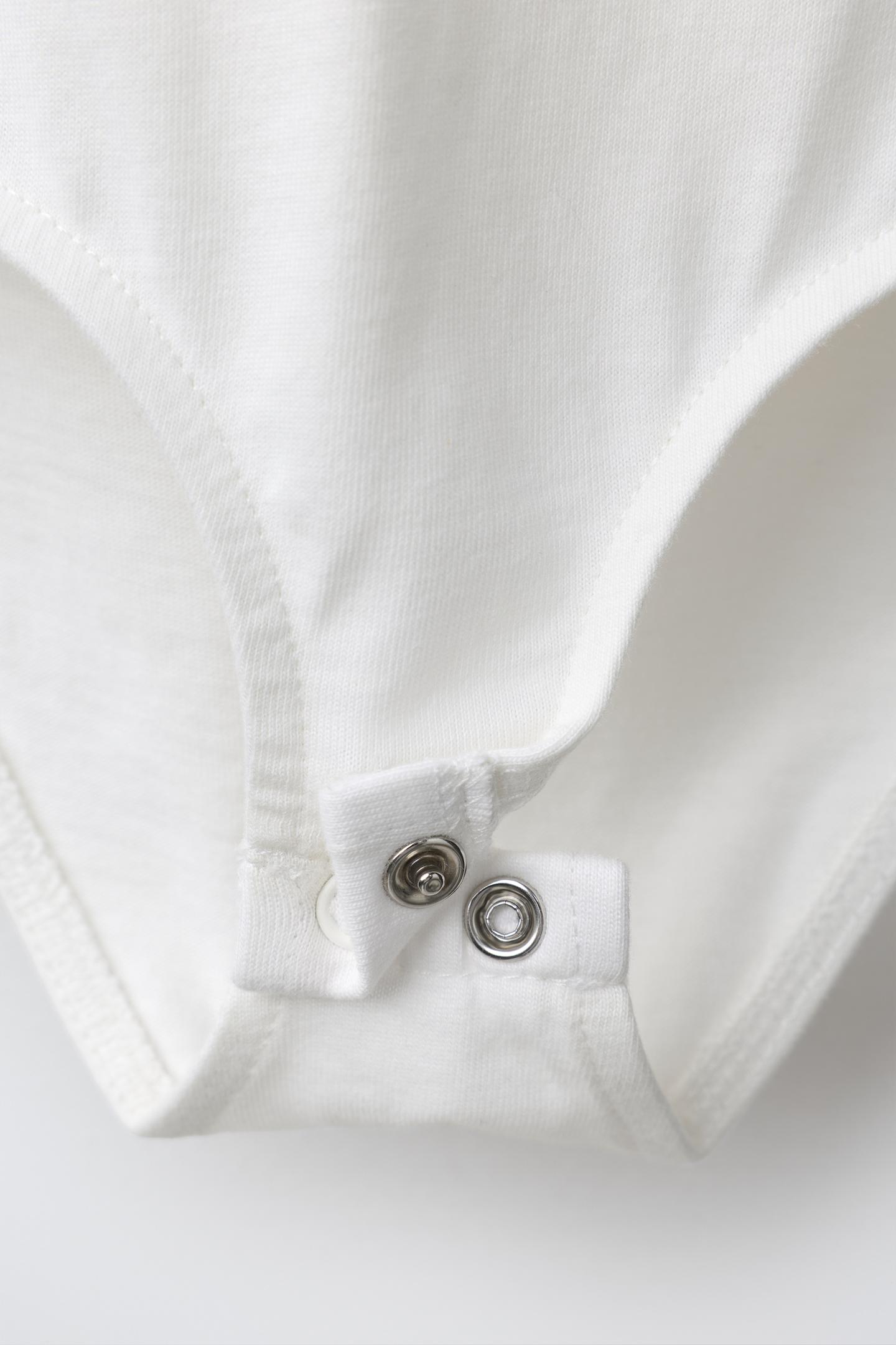 Детский топ Zara Ruffled Peter Pan Collar Babysuit, цвет: Устричный белый — фото 3